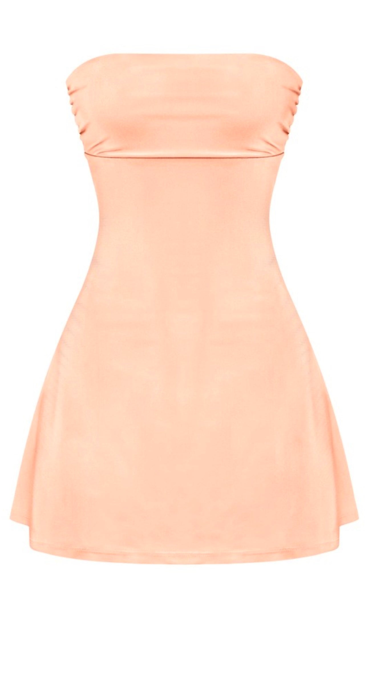 peach strapless short dress Peach Strapless Mini Dress