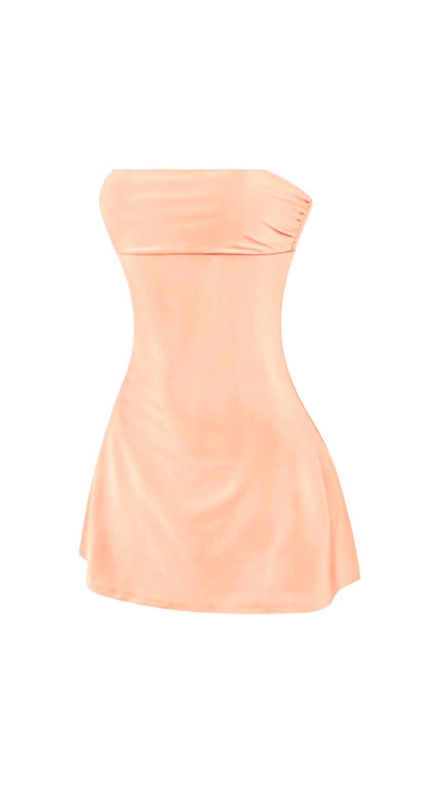Peach Doll Strapless Mini