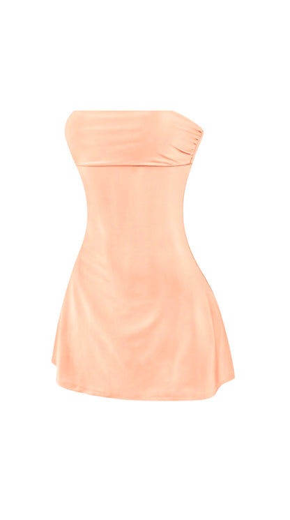 Peach Doll Strapless Mini